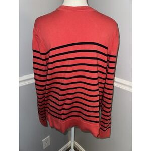 Tommy Hilfiger Sweater Pullover Mens Size‎ M Striped Crew Neck Logo 100% Cotton